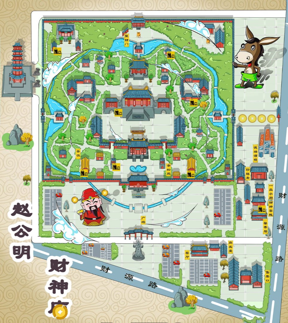 景县寺庙类手绘地图